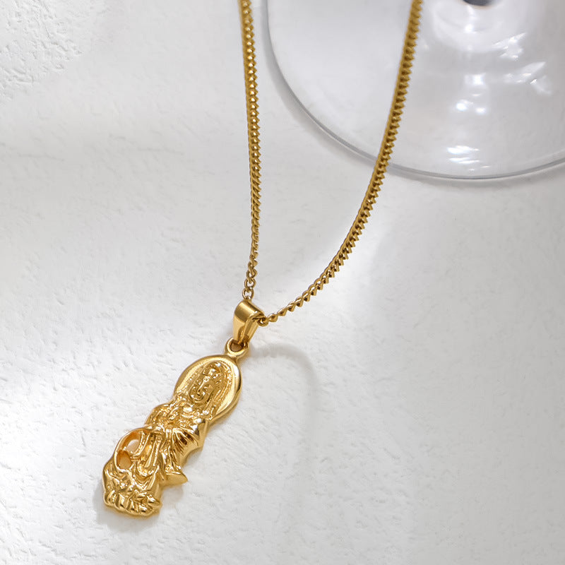 Cross-border thousand-hand Guanyin pendant necklace wholesale plated 24k gold Buddha pendant does not fade Chan thousand safety buckles