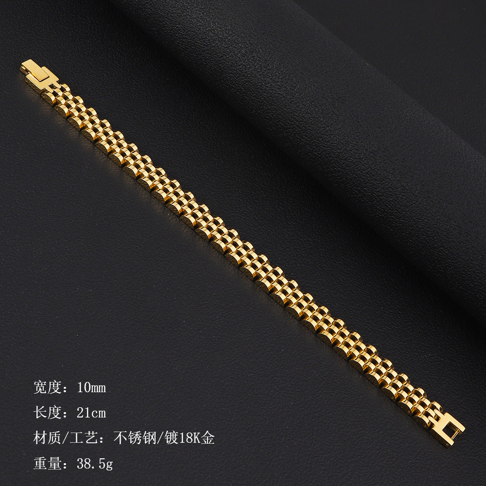 Stainless Steel Watch Bracelet Cross-Border Hot Selling Fashion Simple Women's Watch Strap Jewelry Jewelry Hand Ornament Men's Titanium Steel Bracelet