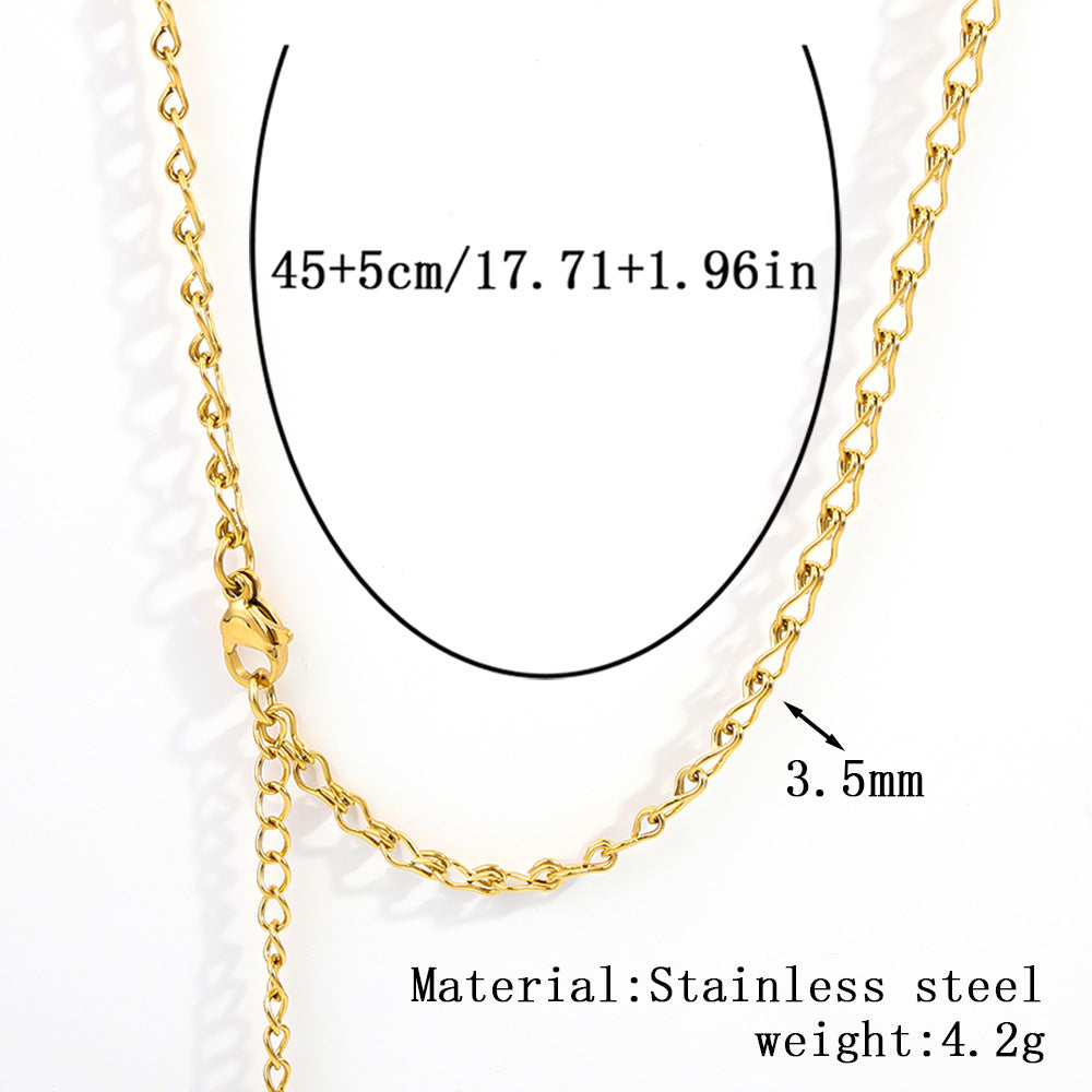 Cross-border women's stainless steel necklace, 18K real gold snake bone chain plain chain fashion collarbone chain versatile titanium steel necklace