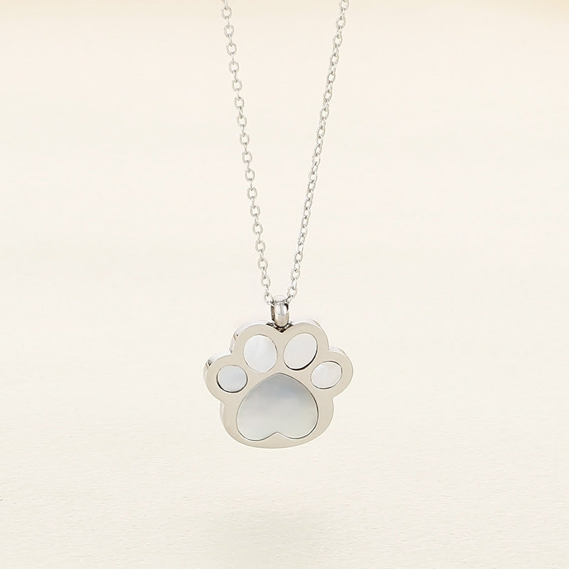 Minimal Paw Print Pendant Necklace