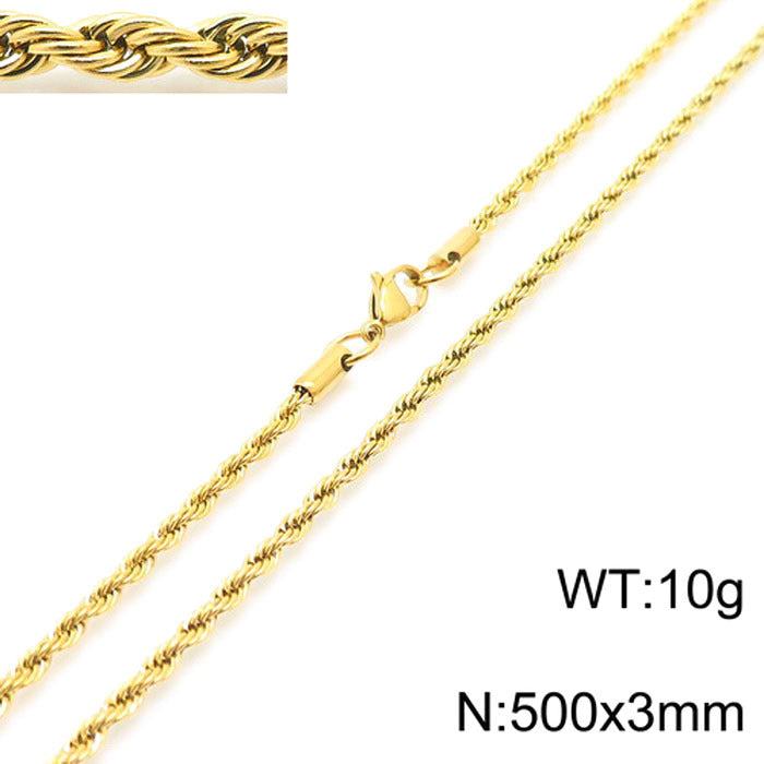Stainless Steel Rope Chain Necklace