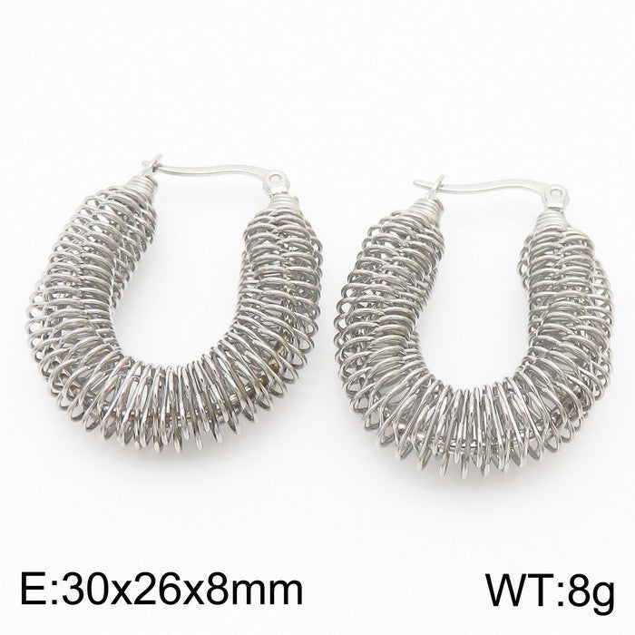 Titanium Steel Irregular U-shaped Earrings