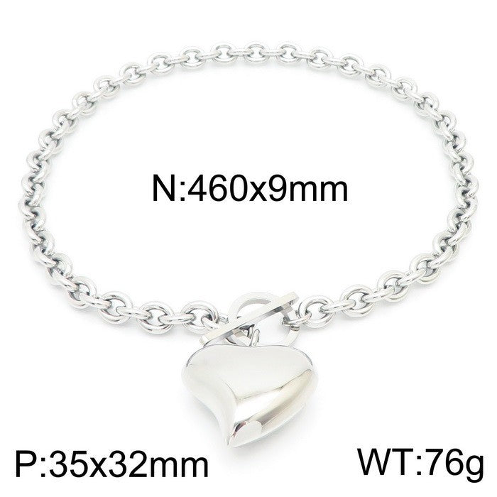 Heart Toggle Layered Chain Necklace