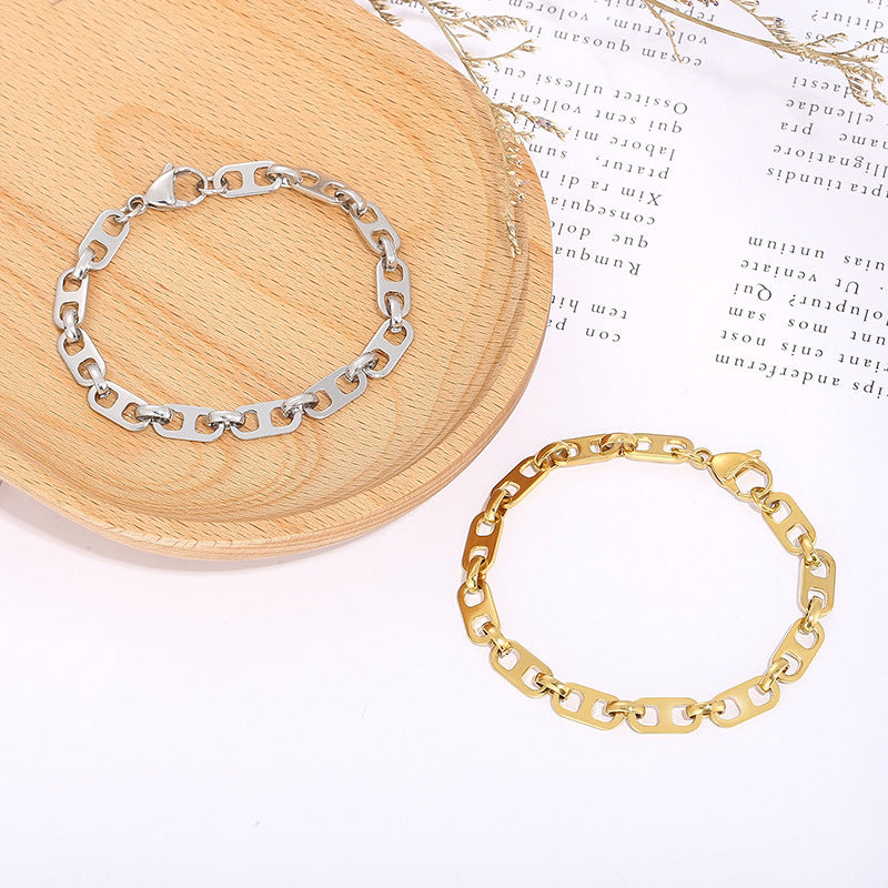 Gold & Silver Oval Link Bracelet