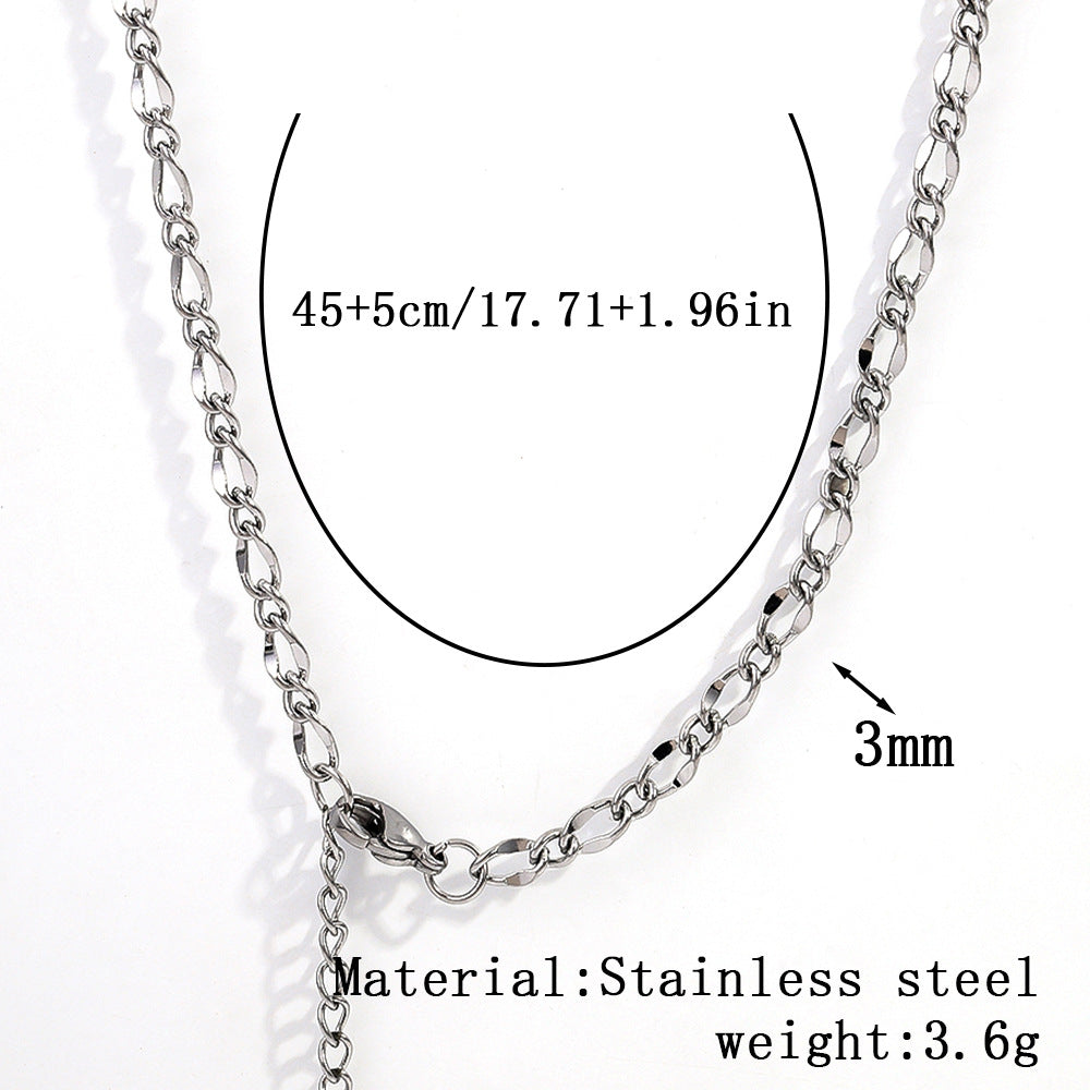 Cross-border women's stainless steel necklace, 18K real gold snake bone chain plain chain fashion collarbone chain versatile titanium steel necklace