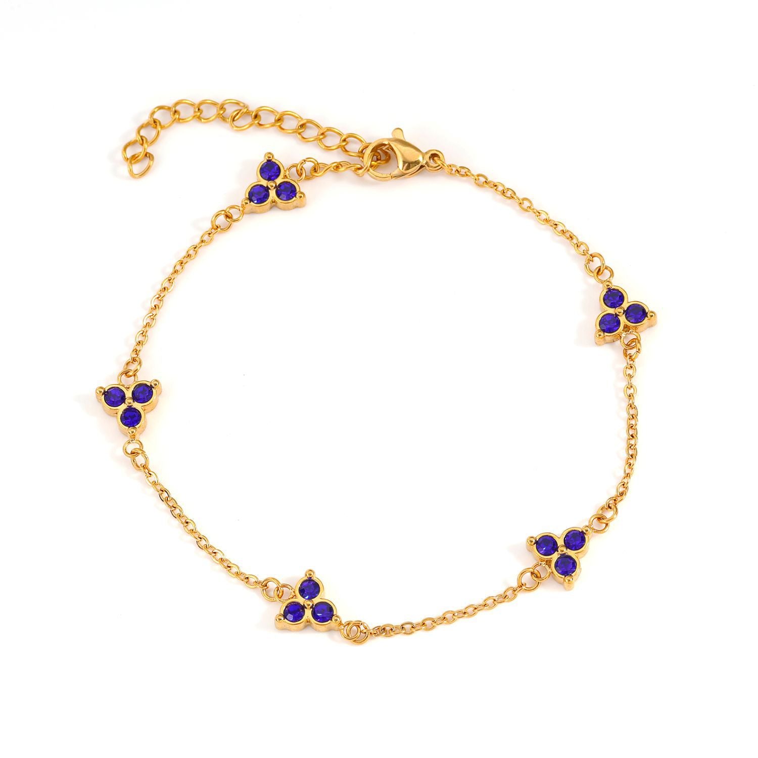 Cross-border new stainless steel three-diamond bracelet light luxury versatile Mori women's explosive bracelet simple hand jewelry wholesale