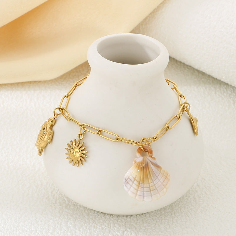 Gold Coastal Charm Link Bracelet