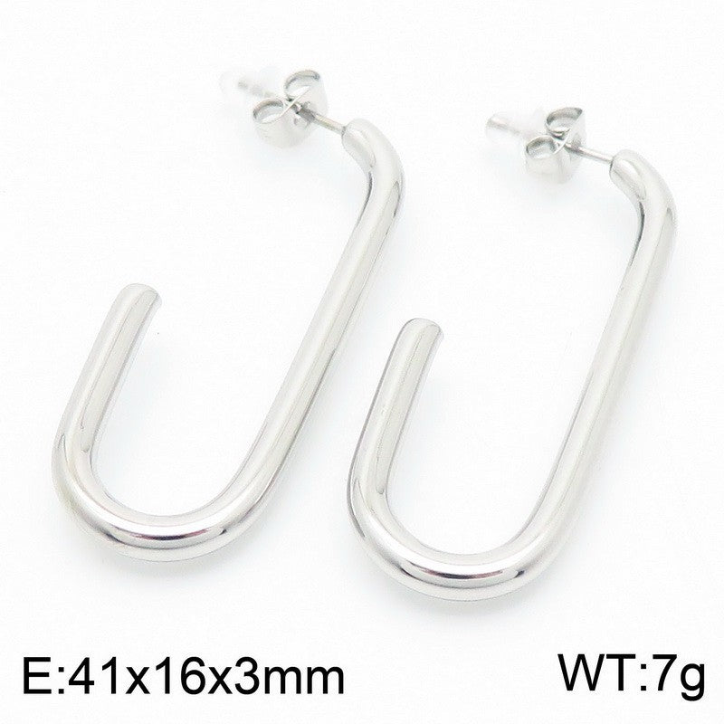 Minimalist U-Shaped Hoop Earrings