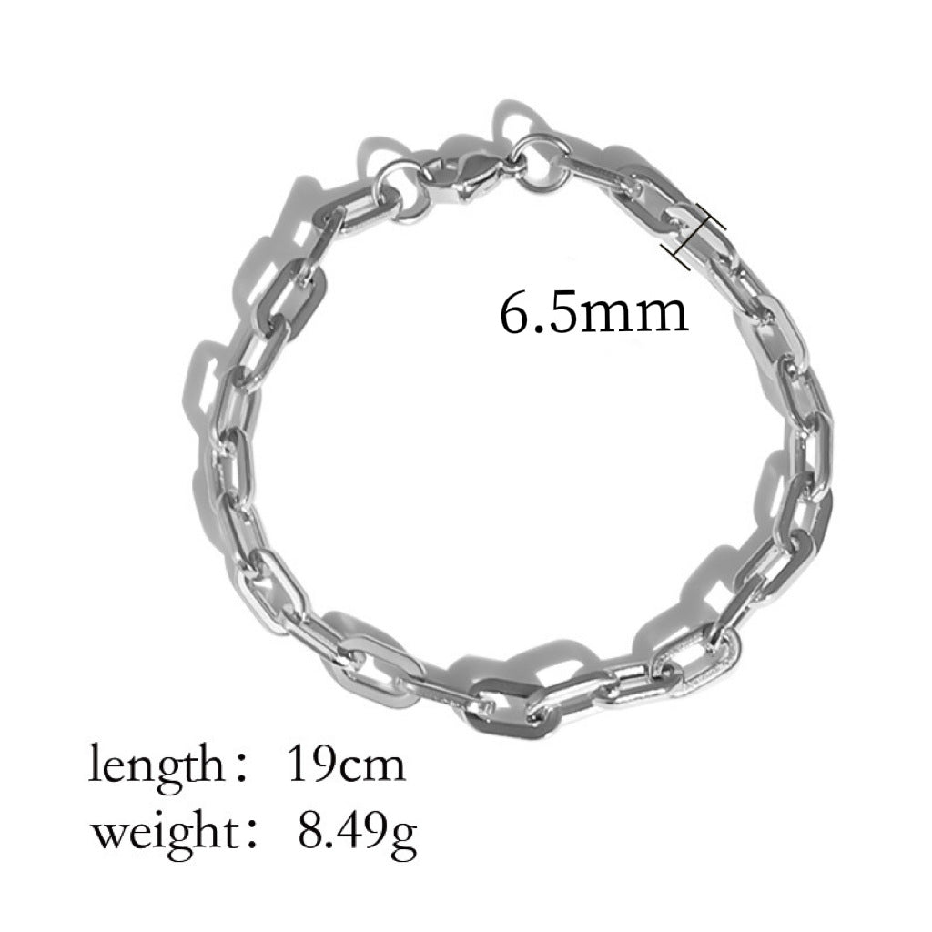 European and American ins high-end bracelet stainless steel 18k gold-plated versatile bracelet niche women's simple jewelry wholesale