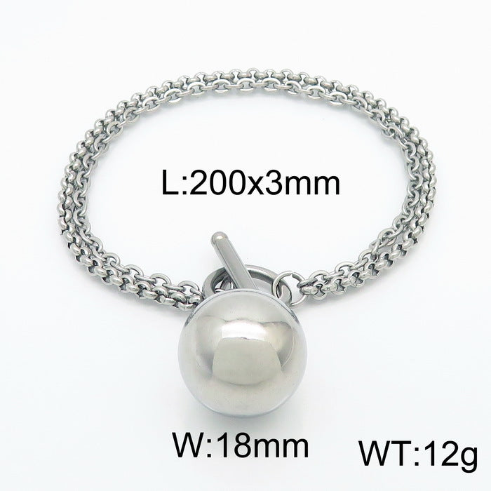 Cross-border versatile ball hollow pendant bracelet necklace set, niche design high-end simple versatile jewelry