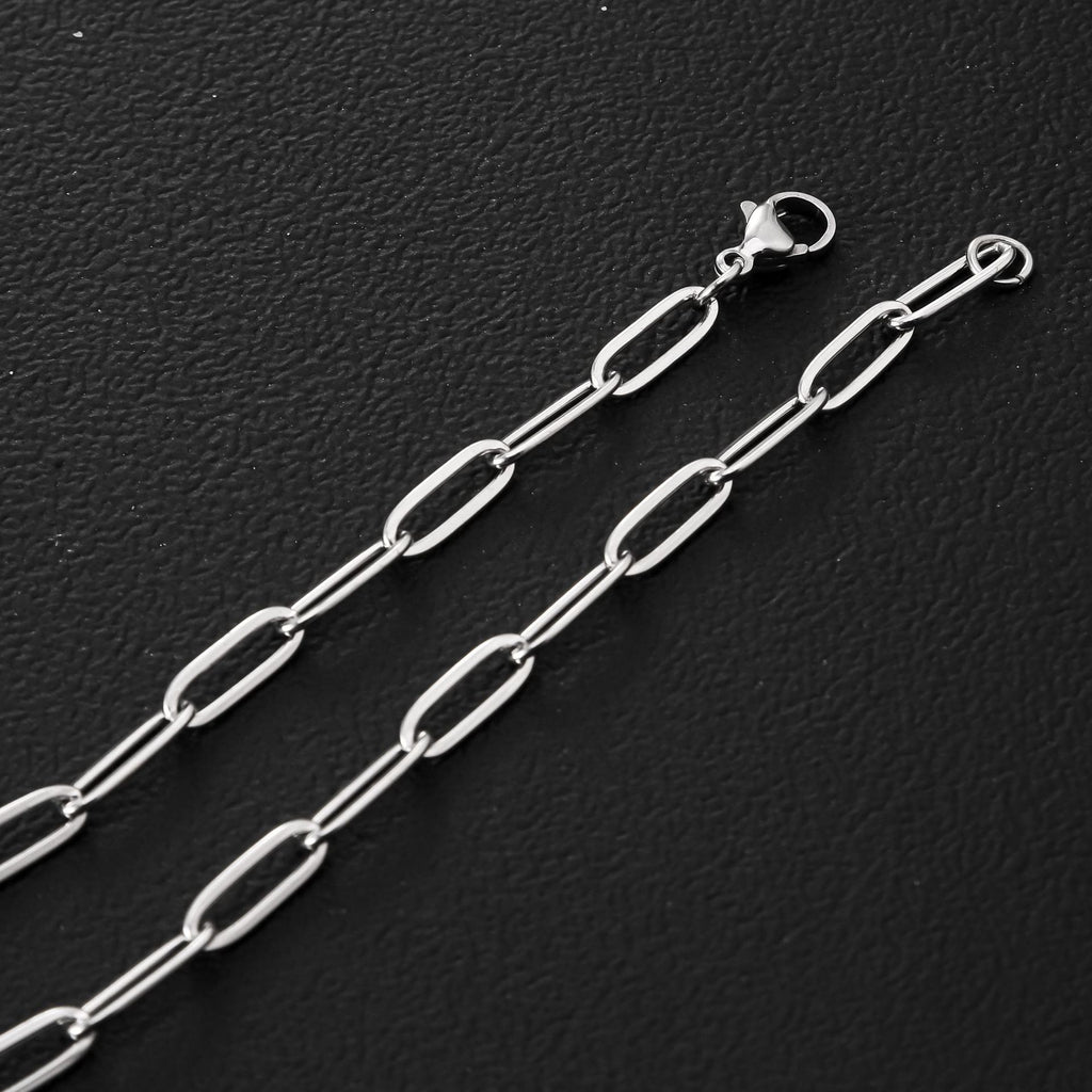 Stainless steel flat wire long cross bracelet, cross-border fashion simple trend men's jewelry non-fading titanium steel bracelet