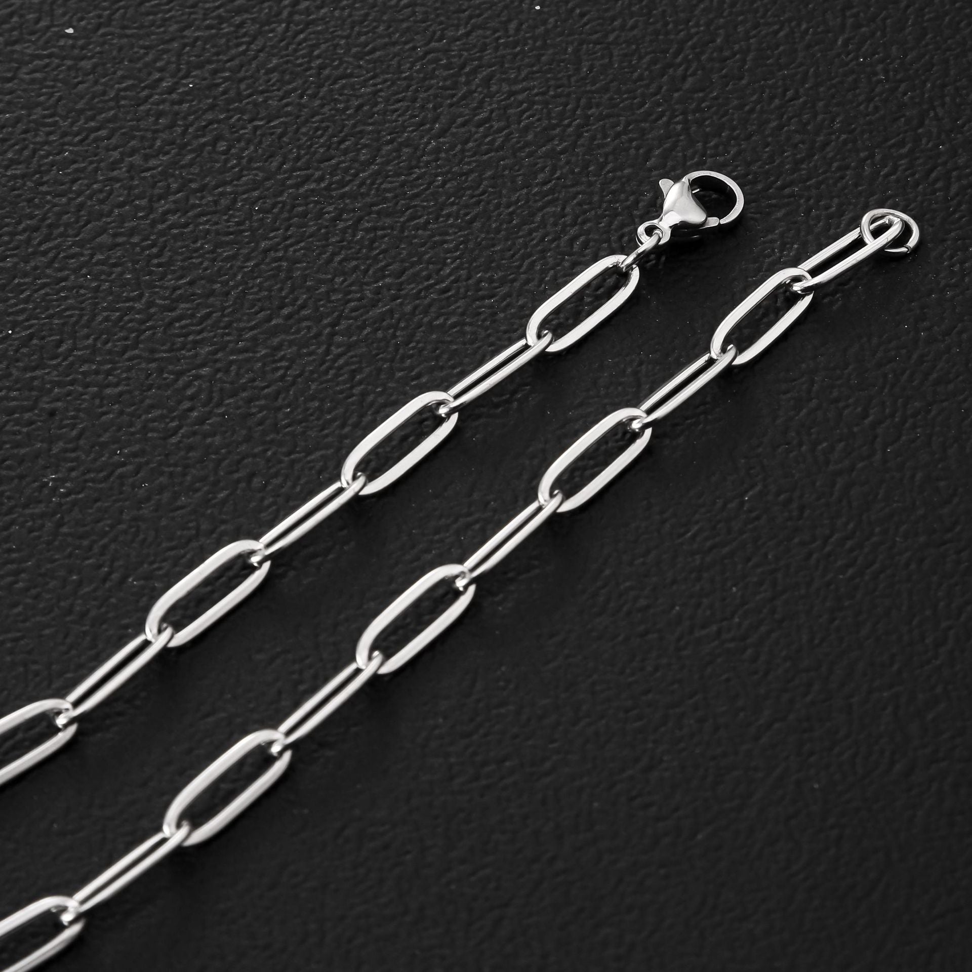 Stainless steel flat wire long cross bracelet, cross-border fashion simple trend men's jewelry non-fading titanium steel bracelet