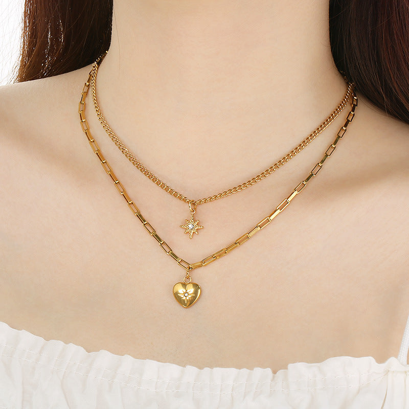 Multi-Chain Heart Pendant Necklace Collection