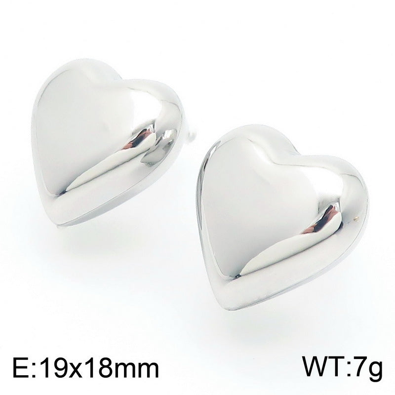 Chunky Heart Stud Earrings