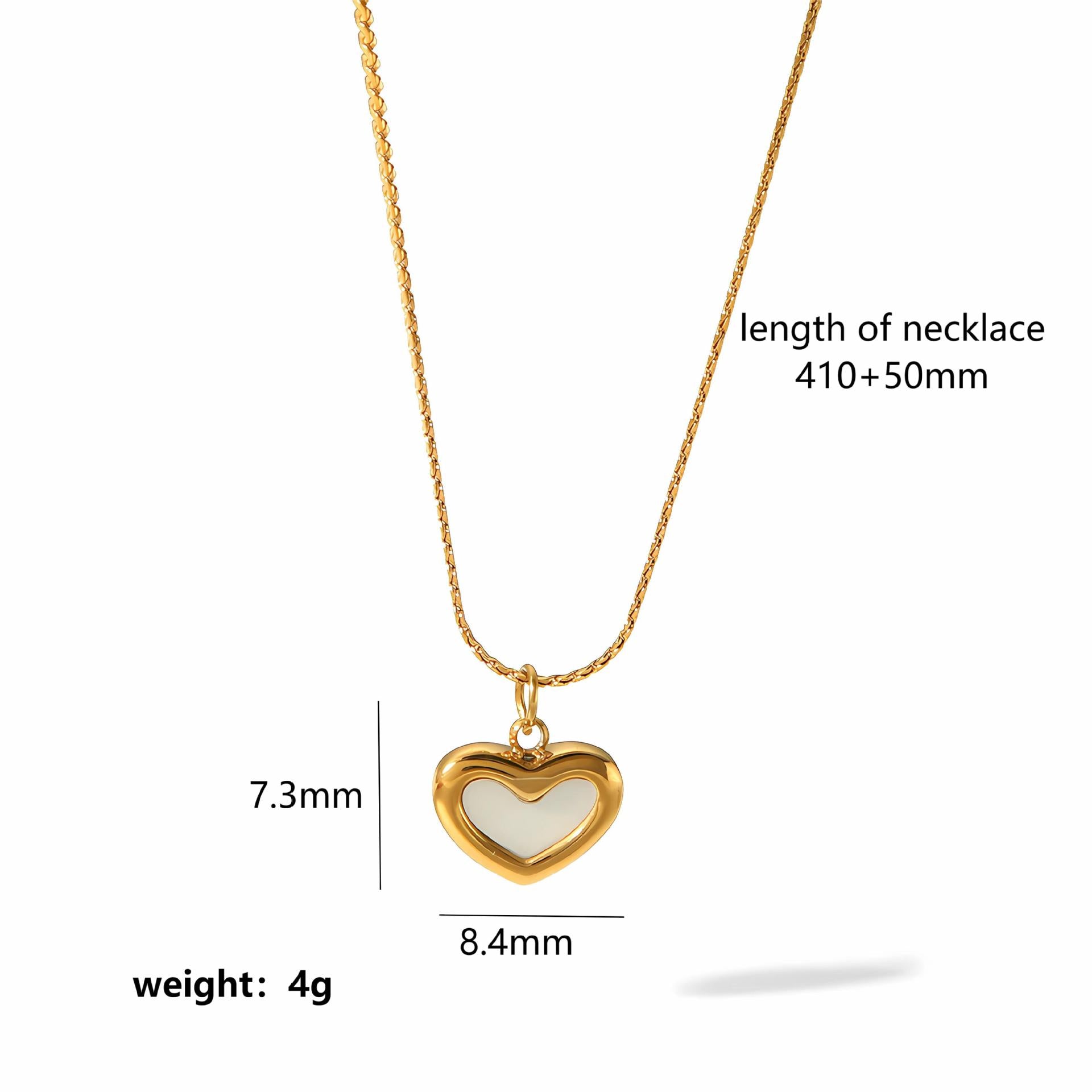 European and American cross-border titanium steel inlaid shell pendant necklace women's light luxury 18k gold-plated stainless steel necklace jewelry women's wholesale