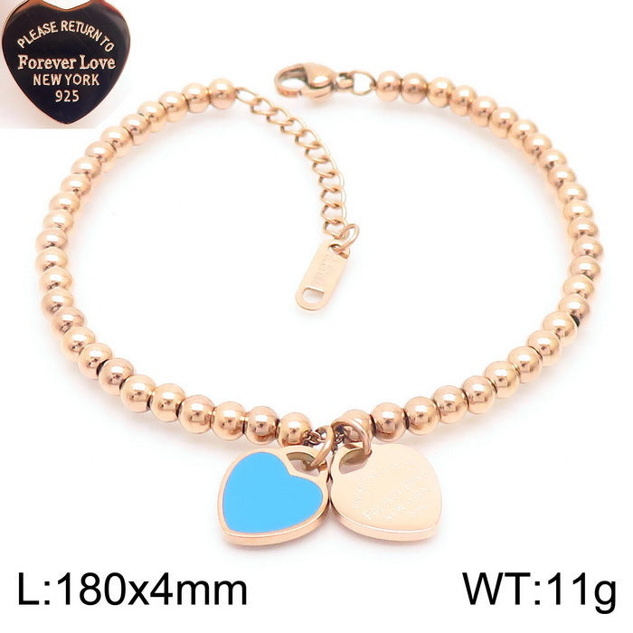 Gold Heart Charm Jewelry Set with Green Enamel Pendant