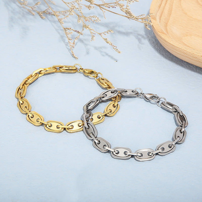 Gold & Silver Oval Link Bracelet