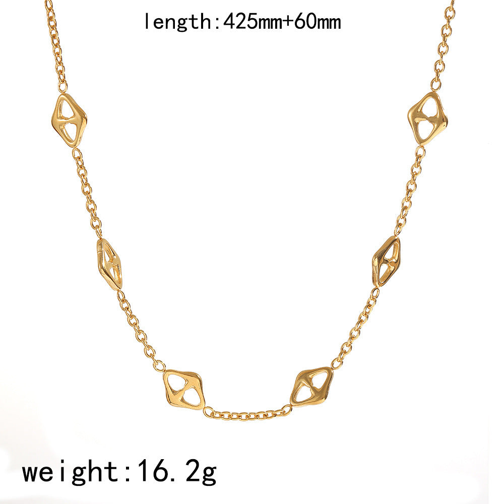 Cross-border 18k gold-plated stainless steel necklace bracelet set jewelry DIY multi-ring chain jewelry accessories do not fade