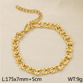Fashion Hong Kong style necklace stainless steel cut-out NK chain bracelet splicing chain 18K gold men's and women's personality accessories accessories
