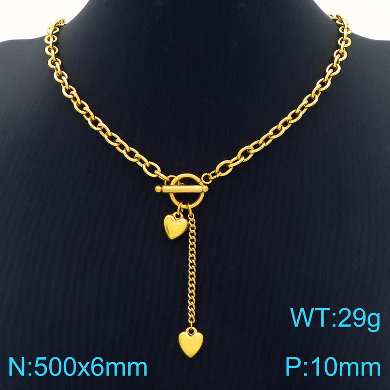 Gold & Pearl Heart Necklace