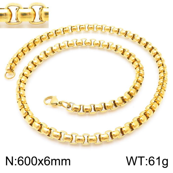 Classic Stainless Steel Pearl Chain Necklace Unisex Multi-Size Necklace Jewelry Pendant with Chain Spot Wholesale