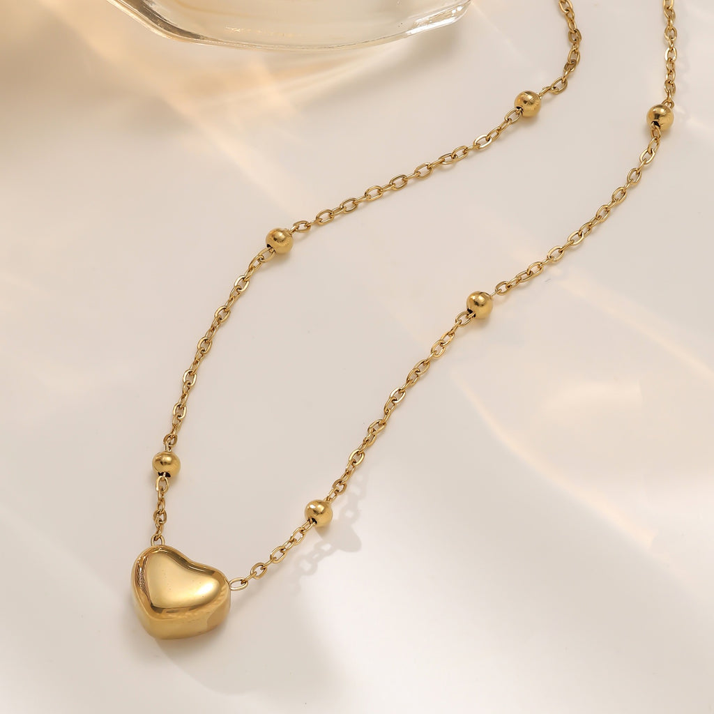 Doudou chain love 304 stainless steel necklace fashion simple collarbone chain light luxury does not fade versatile jewelry wholesale