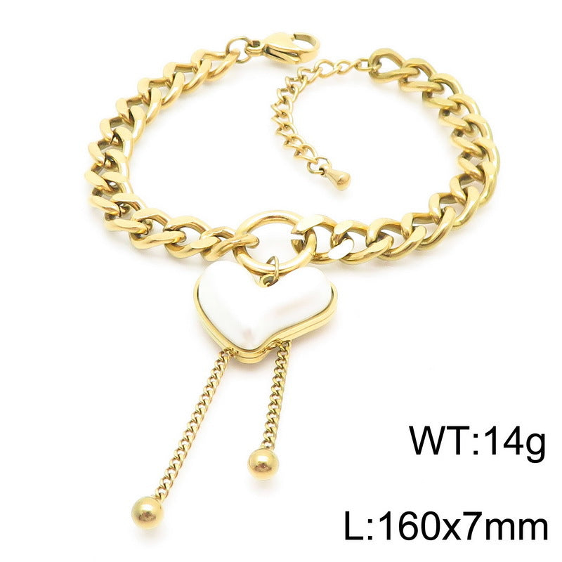 Pearl Heart Toggle Jewelry Set
