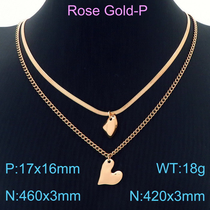 Multi-Chain Heart Pendant Necklace Collection