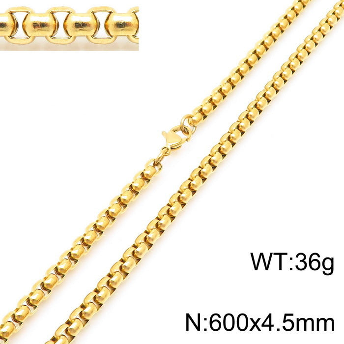 Classic Stainless Steel Pearl Chain Necklace Unisex Multi-Size Necklace Jewelry Pendant with Chain Spot Wholesale