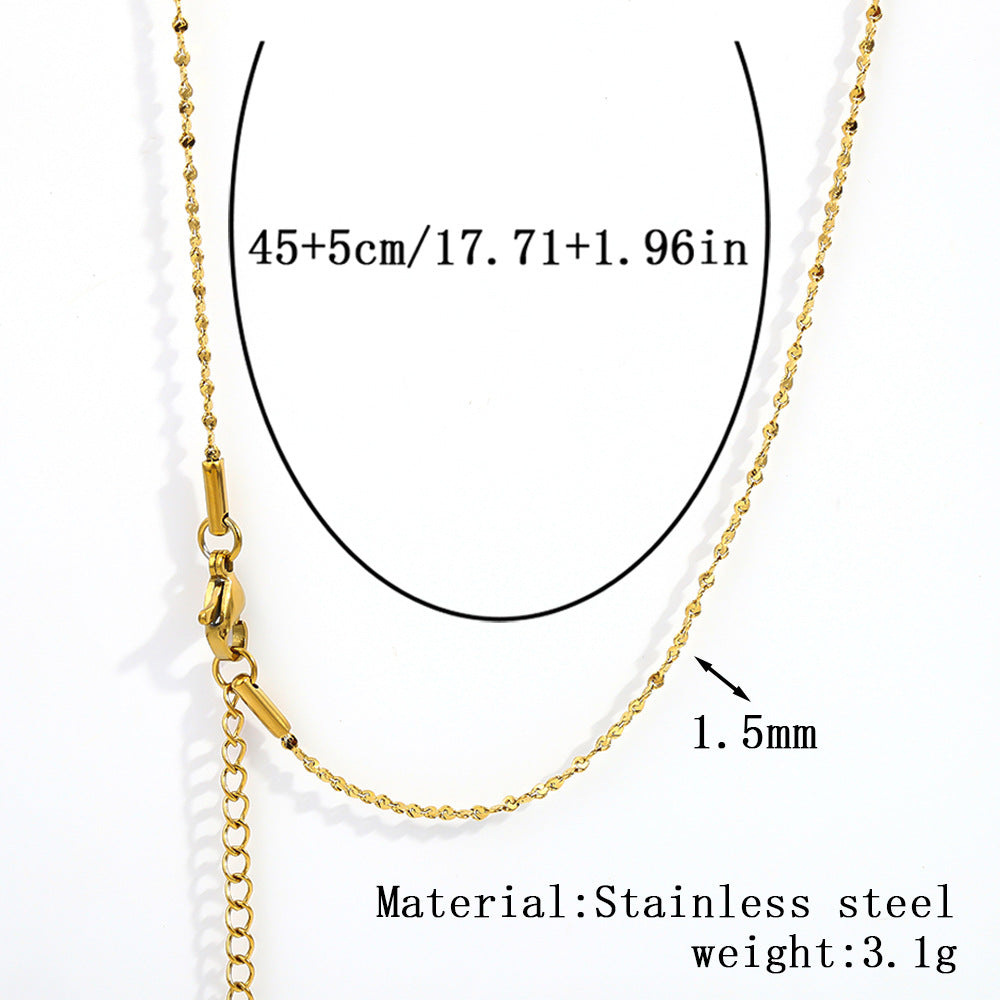 Cross-border women's stainless steel necklace, 18K real gold snake bone chain plain chain fashion collarbone chain versatile titanium steel necklace