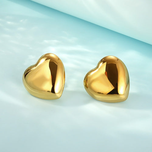 Chunky Heart Stud Earrings