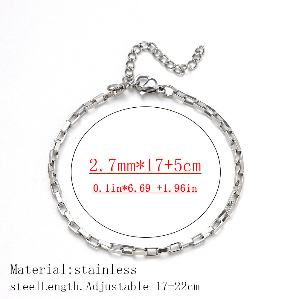 Cross-border women's fashion titanium steel bracelet European and American hot sale plated 18K real gold fashion versatile jewelry stainless steel bracelet