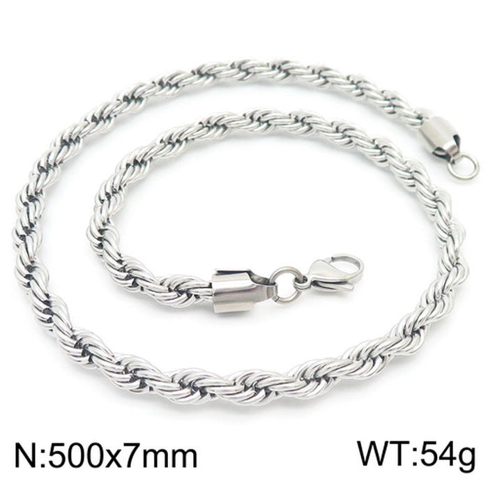 Stainless Steel Rope Chain Necklace