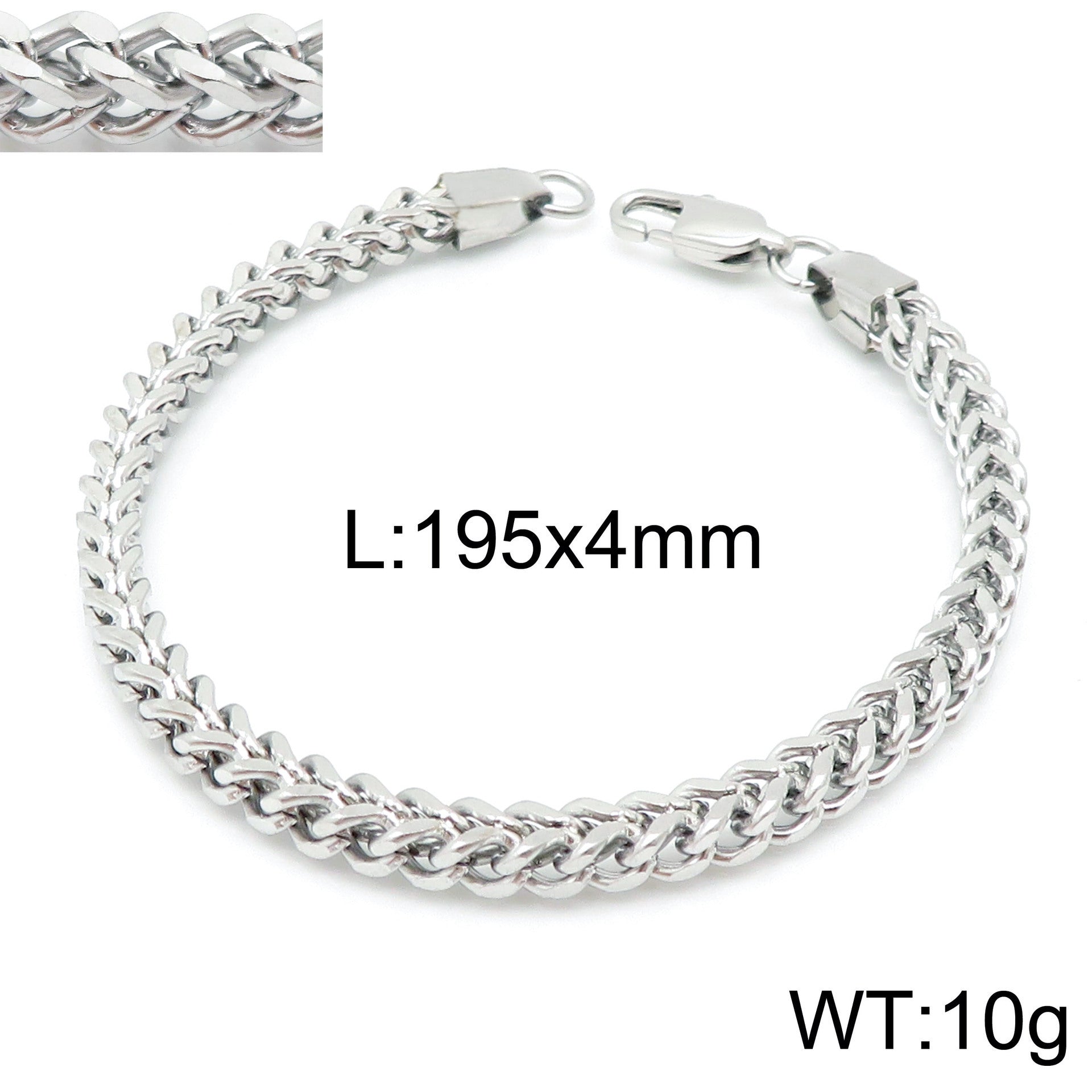 Simple forward and reverse chains, men's and women's Cuban chains, titanium steel bracelets, square stainless steel keel chains, domineering personalized welding head chains