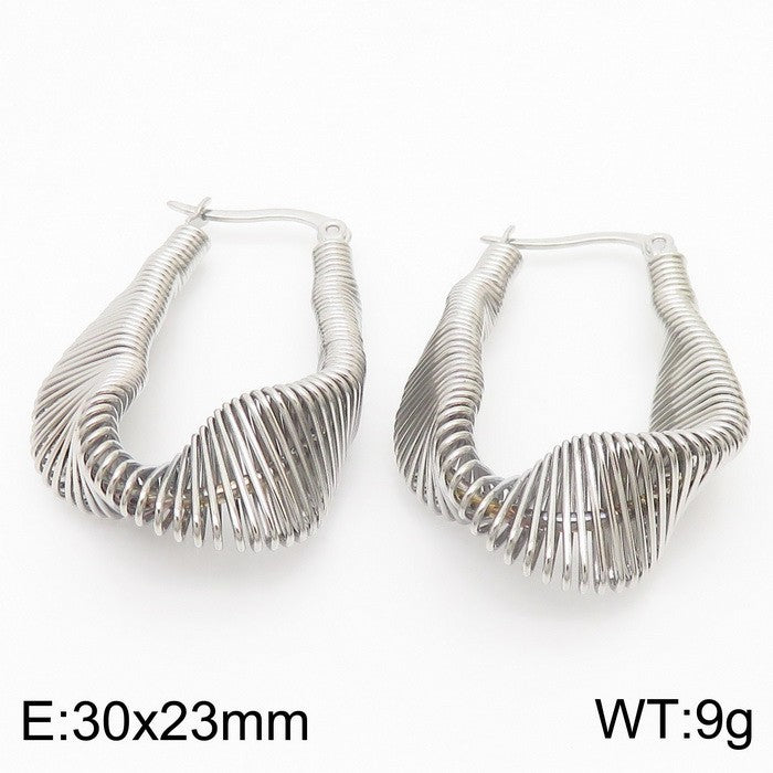 Titanium Steel Irregular U-shaped Earrings