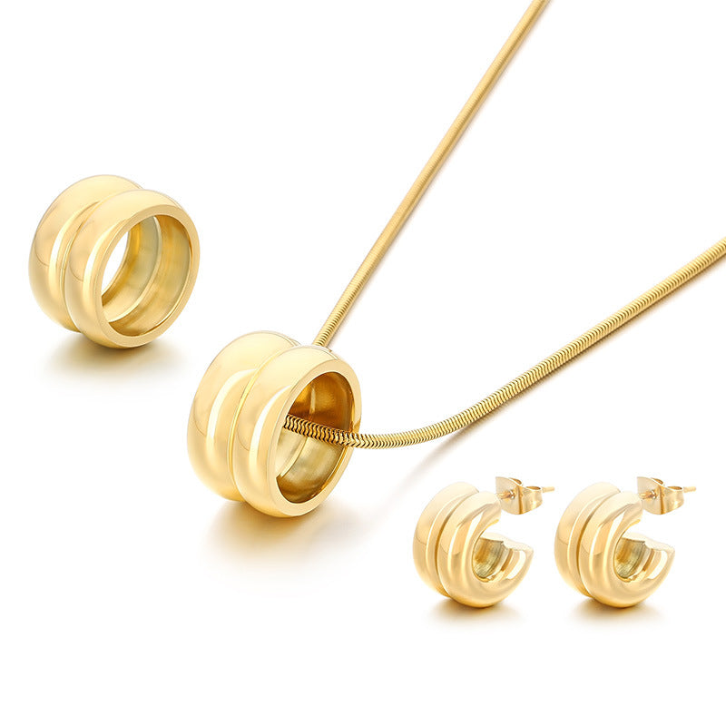 Minimalist Gold Loop Jewelry Set