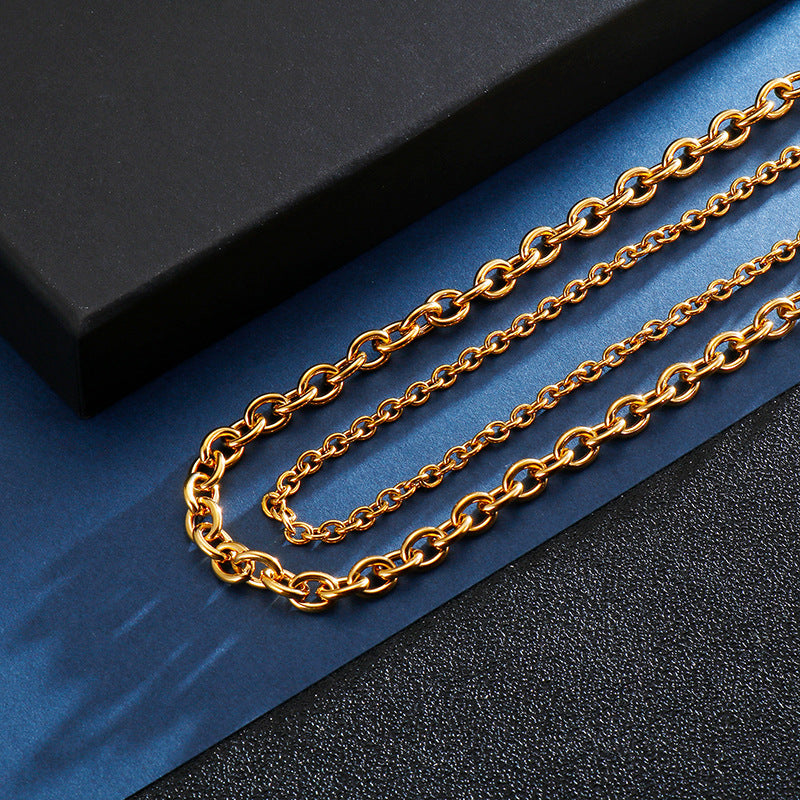 Stainless Steel Gold Cable Chain Necklace