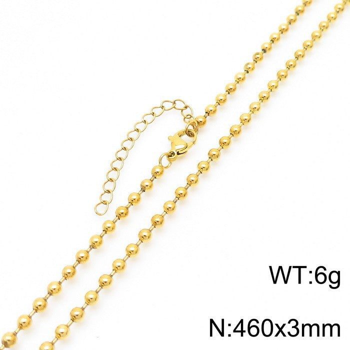 Classic Polished Bead Chain Necklace