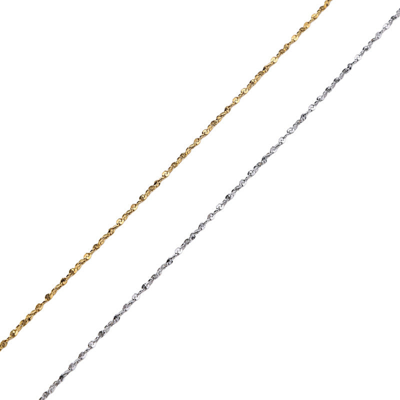Cross-border stainless steel gypsy necklace women's 18K furnace real gold electroplating simple fashion jewelry men's plain chain wholesale