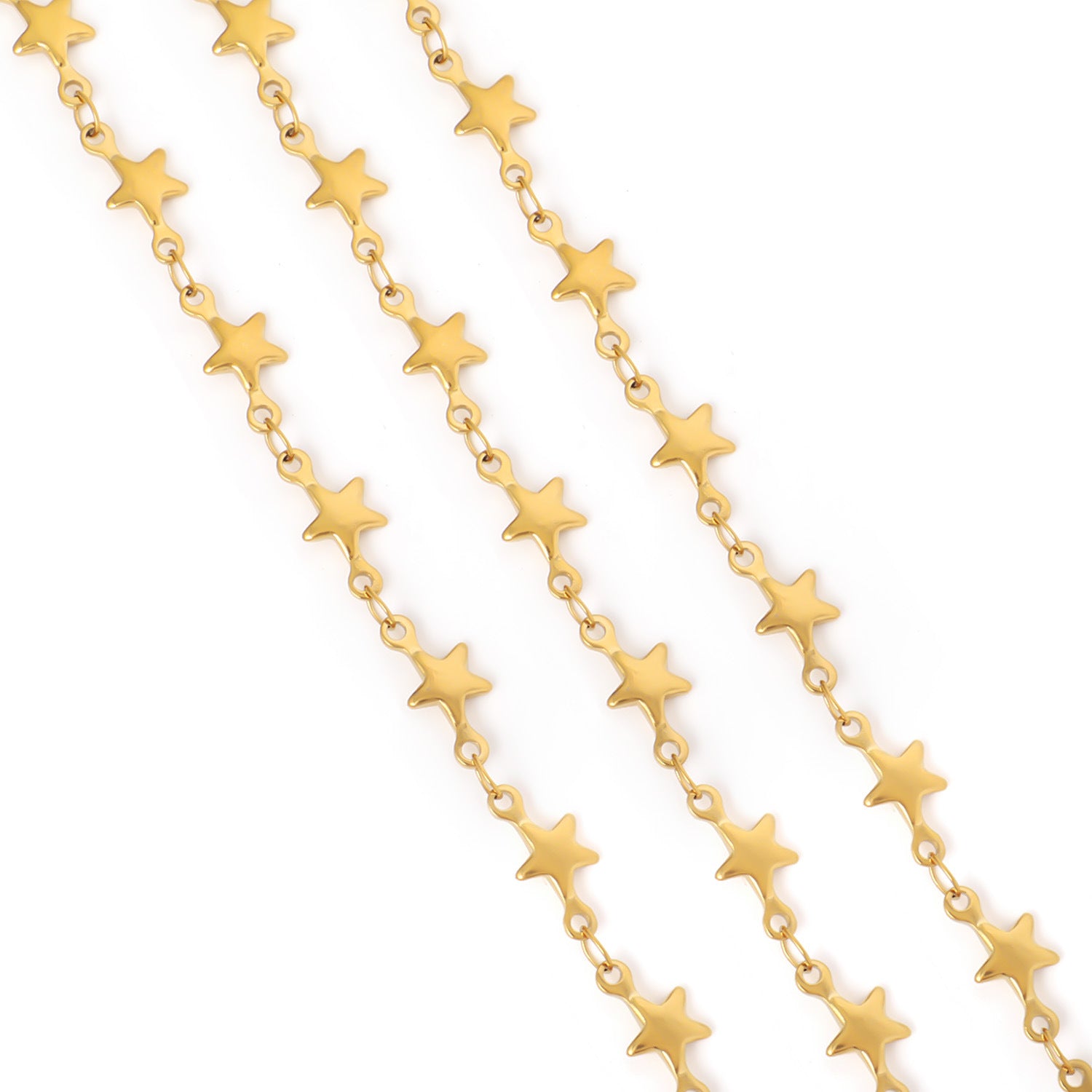 European and American cross-border stainless steel vacuum electroplating gold peach heart dolphin five-pointed star necklace handmade chain jewelry accessories wholesale