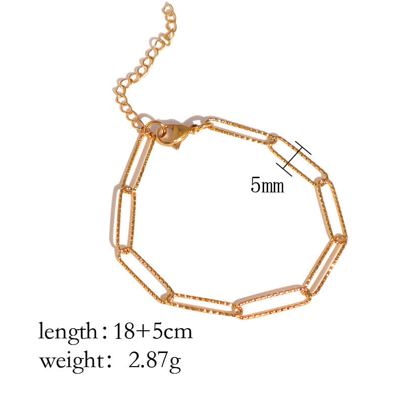 European and American ins high-end bracelet stainless steel 18k gold-plated versatile bracelet niche women's simple jewelry wholesale