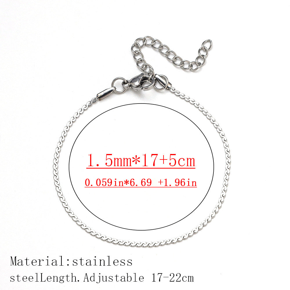 Cross-border women's fashion titanium steel bracelet European and American hot sale plated 18K real gold fashion versatile jewelry stainless steel bracelet