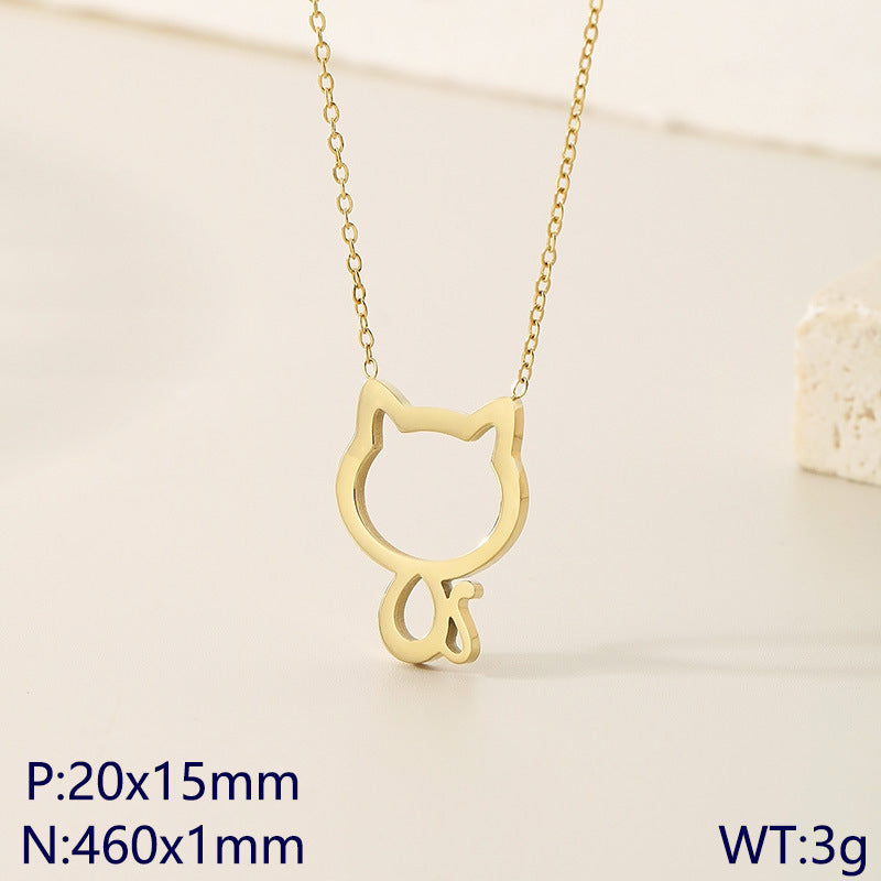 Stainless Steel Pet Lover Letter Pendant Necklace