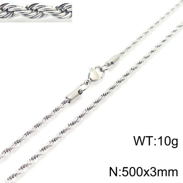 Stainless Steel Rope Chain Necklace