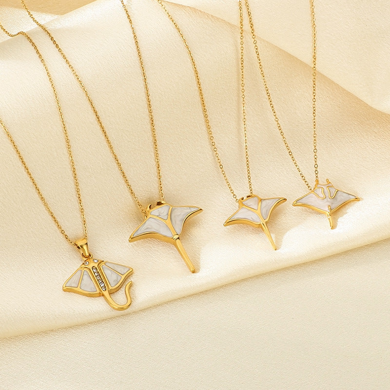 2025 new marine life series stainless steel pendant jewelry necklace accessories light luxury niche women's summer fashion