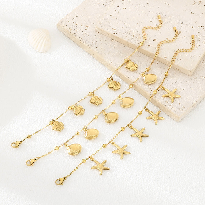 Gold Ocean Charm Bracelet
