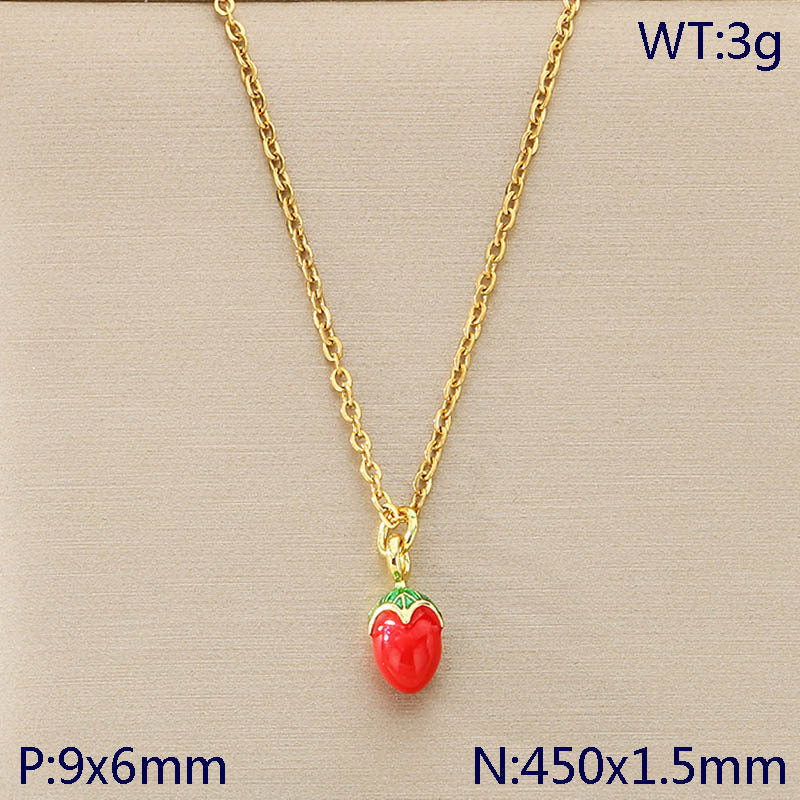 Mini Fruit Charm Gold Chain Necklace