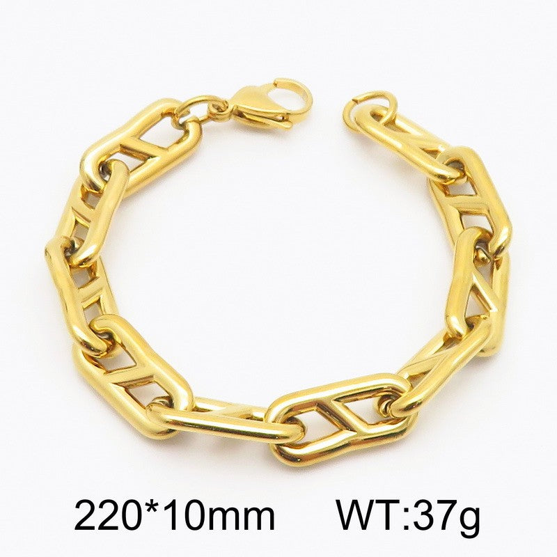 Korean version ins simple stainless steel Japanese chain bracelet trend titanium steel chain 8-shaped jewelry bracelet wholesale