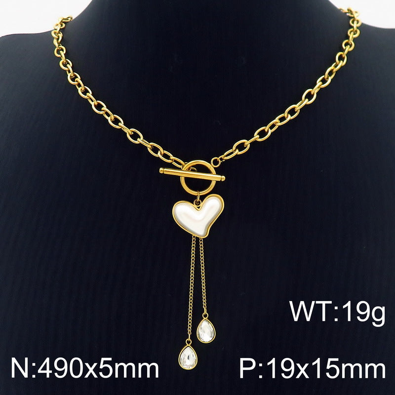 Pearl Heart Toggle Jewelry Set