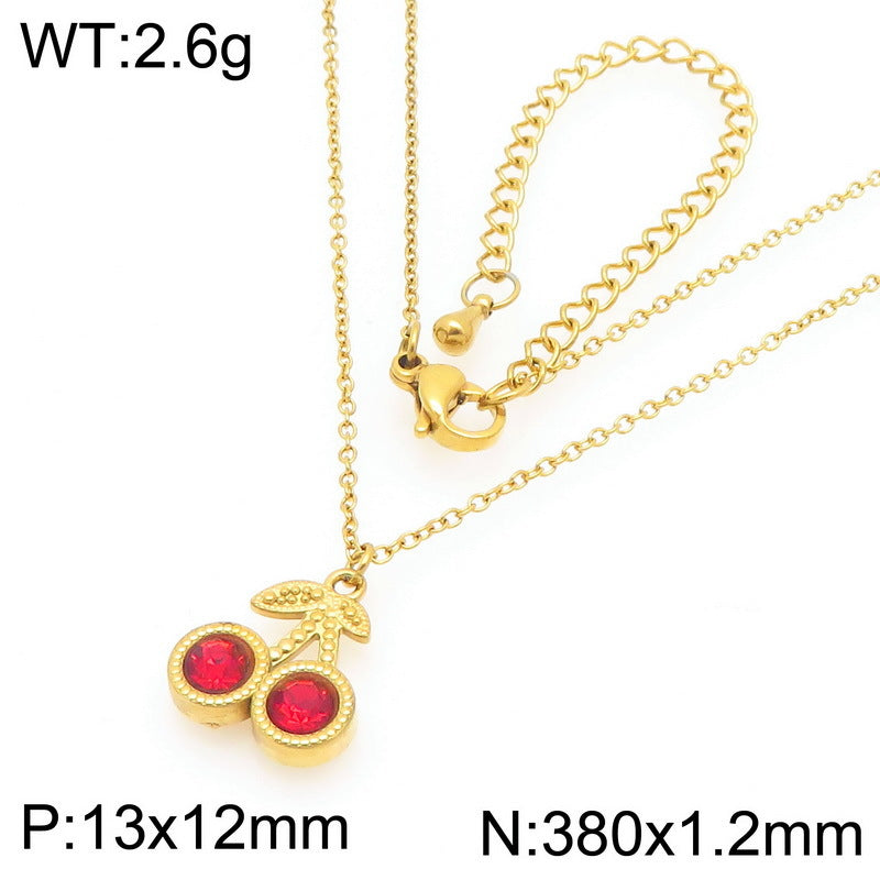 Minimal Cherry Pendant Necklace